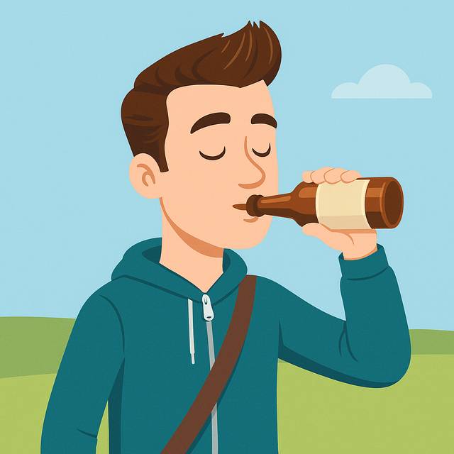 Ich trinke ein Bier.