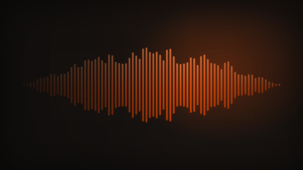 Orange audio waveform on a dark background