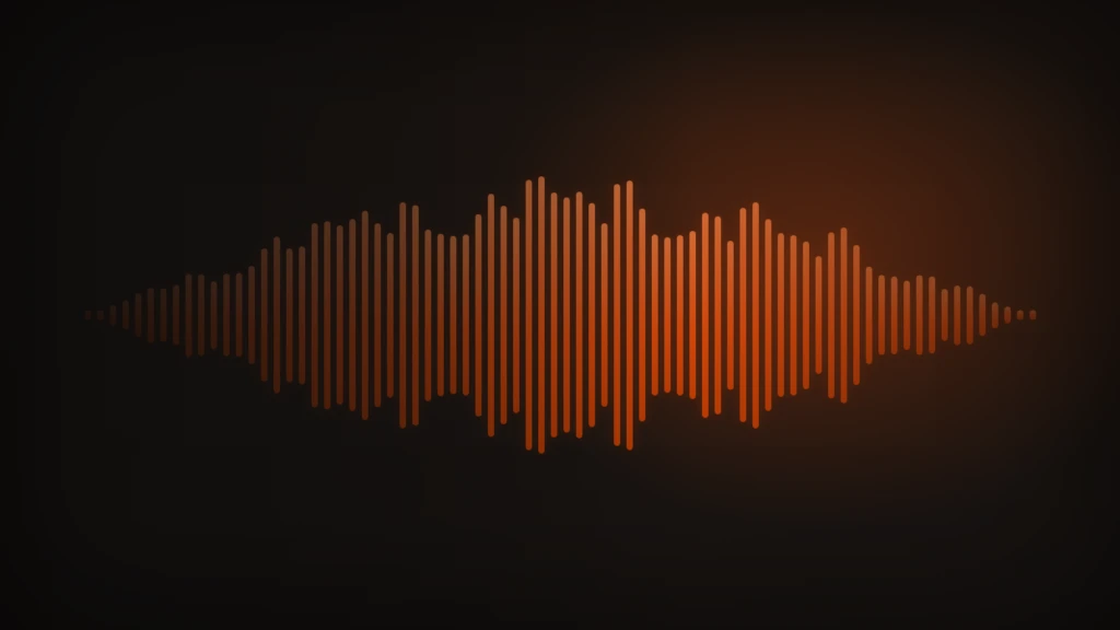 Orange audio waveform on a dark background